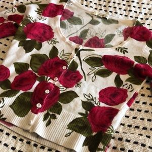 3/4 sleeve Rose Cardigan
